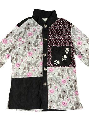 Patchwork Dog Theme Unique Top Vintage Faith